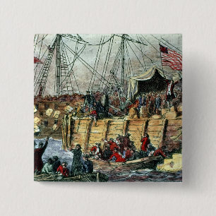 Macaron Carré 5 Cm Le thé de Boston, le 16 décembre 1773