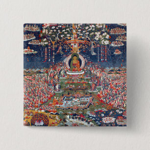 Macaron Carré 5 Cm Le Tibet central Amitabha, le Bouddha de l'Ouest