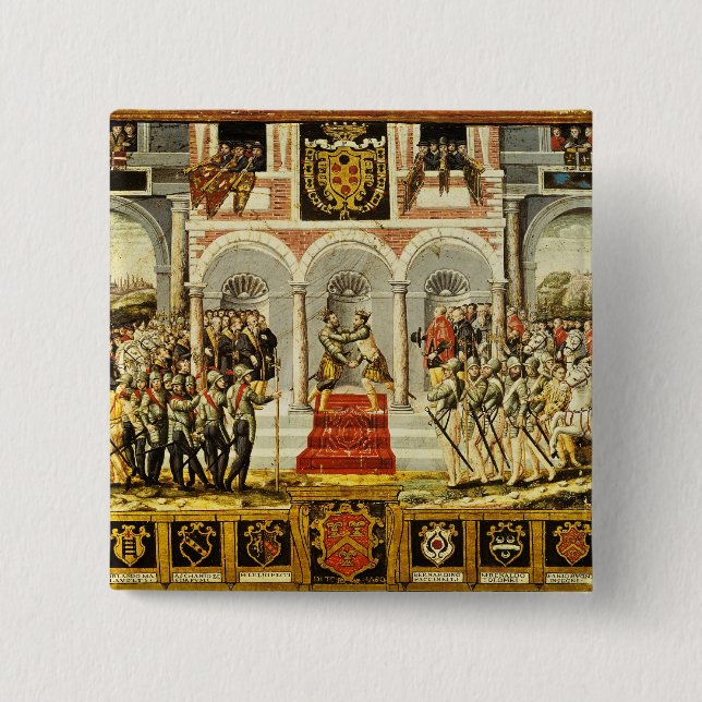 Macaron Carré 5 Cm Le Traité de Cateau-Cambresis (Devant)