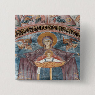 Macaron Carré 5 Cm L'église orthodoxe serbe, site de l'UNESCO, 2