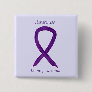Macaron Carré 5 Cm Leiomyosarcoma Purple Award Ruban Personnalisé Épi