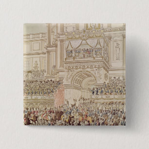 Macaron Carré 5 Cm L'empereur et l'impératrice recevant l'hommage