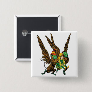 Macaron Carré 5 Cm L'ensorceleuse vintage de Oz, Dorothy, singes vola