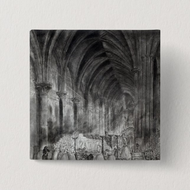 Macaron Carré 5 Cm L'enterrement de Jean Paul Marat (Devant)