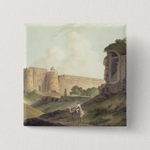 Macaron Carré 5 Cm L'entrée occidentale du fort de Shere Shah, Delhi,