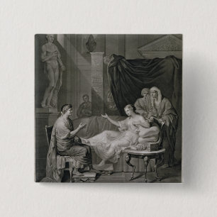 Macaron Carré 5 Cm L'entrevue d'Augustus et de Cléopâtre, gravée