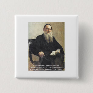 Macaron Carré 5 Cm Léo Tolstoï "La guerre est injuste" Citations de s