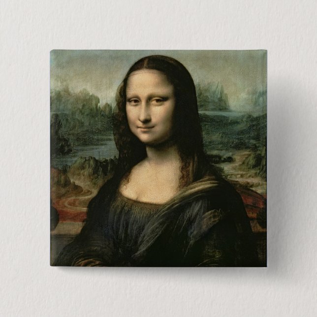 Macaron Carré 5 Cm Leonardo Vinci | Mona Lisa, c.1503-6 (Devant)