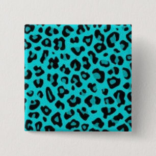 Macaron Carré 5 Cm Léopard turquoise