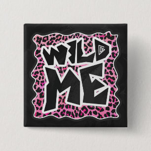 Macaron Carré 5 Cm Leopard Wild Me Noir et rose chaud