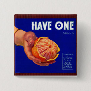 Macaron Carré 5 Cm Les années 1940 ont un étiquette de caisse orange