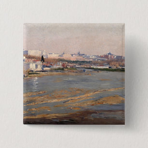 Macaron Carré 5 Cm Les banques de la rivière Manzanares, 1912 (huile