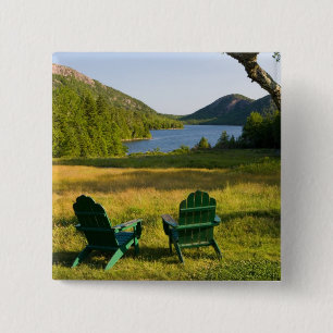 Macaron Carré 5 Cm Les chaises Adirondack sur la pelouse de la Jordan