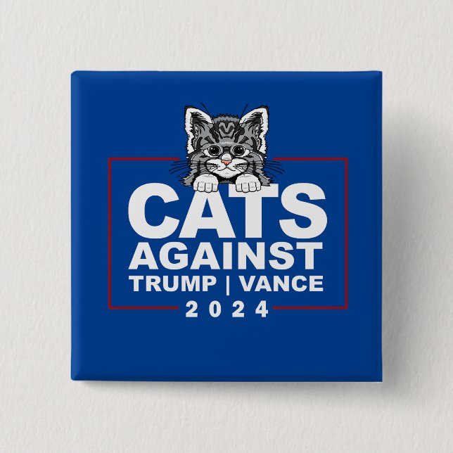 Macaron Carré 5 Cm Les chats contre Trump Vance (Devant)