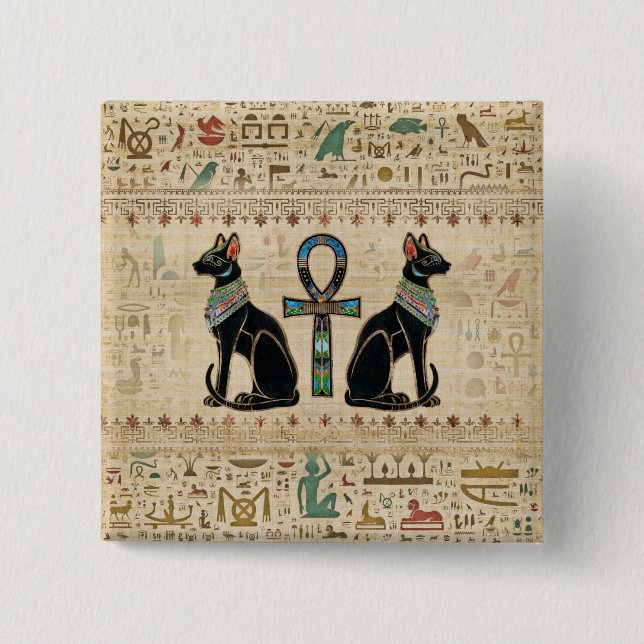 Macaron Carré 5 Cm Les Chats d'Egyptian (Devant)