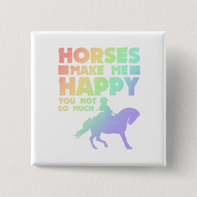 Macaron Carré 5 Cm Les Chevaux D'Apocalypse Me Rendent Heureux Tu N'E (Devant)
