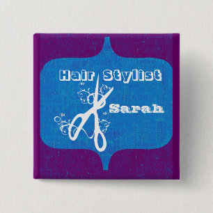 Macaron Carré 5 Cm Les ciseaux blancs tourbillonnent des salons de