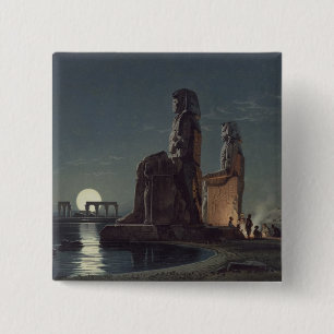 Macaron Carré 5 Cm Les colosses de Memnon, Thebes, un de 24 illustrat
