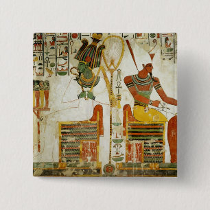 Macaron Carré 5 Cm Les dieux Osiris et Atum, de la tombe de