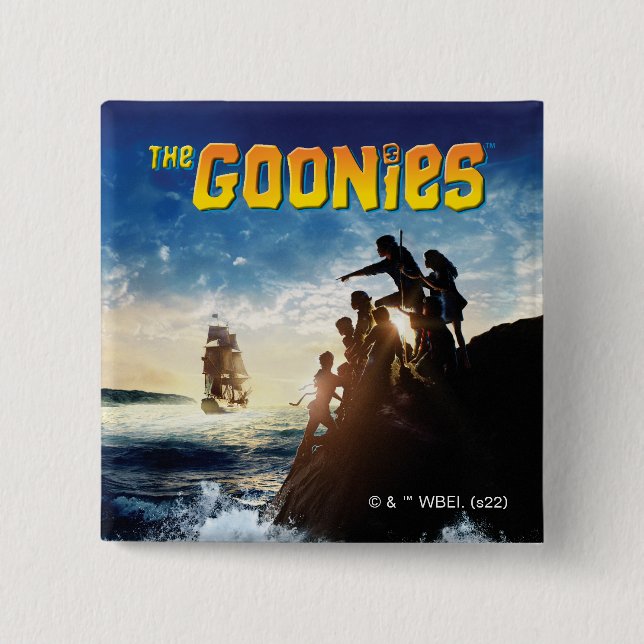 Macaron Carré 5 Cm Les Goonies Pirate Ship Théâtre Art (Devant)