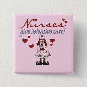 Macaron Carré 5 Cm Les infirmières donnent des T-shirts et des cadeau