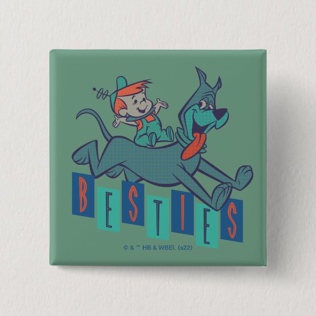 Macaron Carré 5 Cm Les Jetsons | Elroy & Astro Besties (Devant)