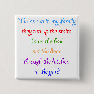 Macaron Carré 5 Cm Les jumeaux courent dans ma famille