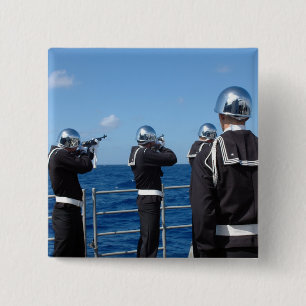 Macaron Carré 5 Cm Les marins mettent le feu à un salut d'arme à fe