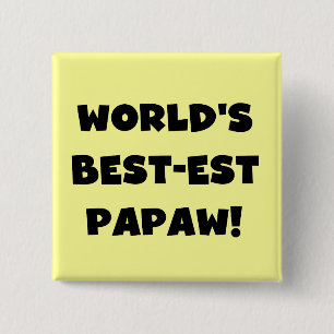 Macaron Carré 5 Cm Les meilleurs cadeaux Papaw du monde de Black Text