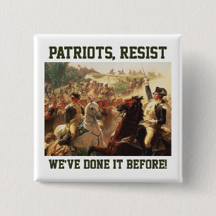 Macaron Carré 5 Cm Les patriotes résistent aux attaques contre la dém