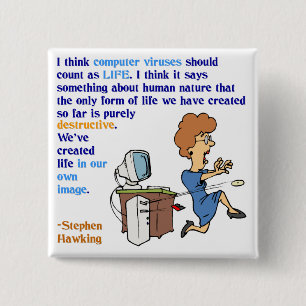 Macaron Carré 5 Cm Les virus informatiques sont (1) vivant