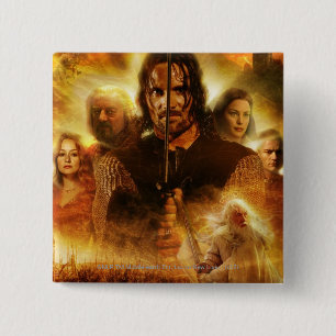 Macaron Carré 5 Cm L'ÉTERNEL DES ANNEAUX : ROTK Aragorn Poster du fil