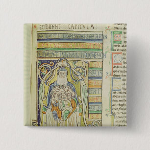 Macaron Carré 5 Cm Lettre "A" de Historiated dépeignant des