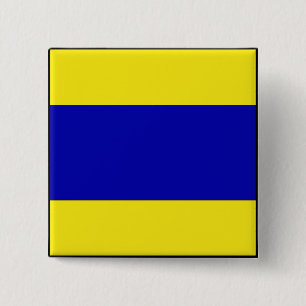 Macaron Carré 5 Cm Lettre maritime internationale de drapeau de