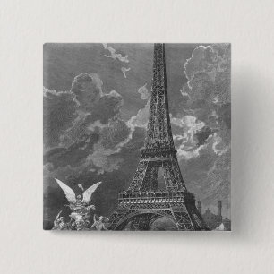 Macaron Carré 5 Cm L'exposition d'universel de Tour Eiffel