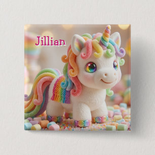 Macaron Carré 5 Cm Licorne Guimauve et Rêve de Bonbons Pastel