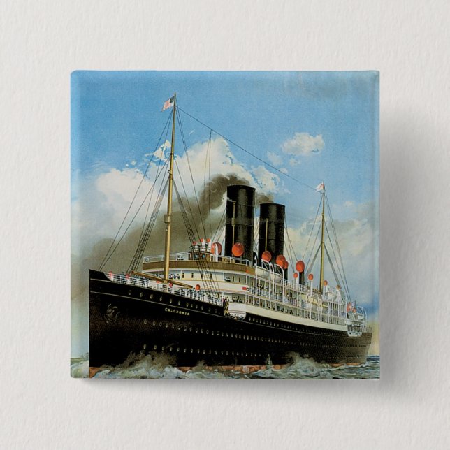 Macaron Carré 5 Cm Ligne Ancre (Devant)