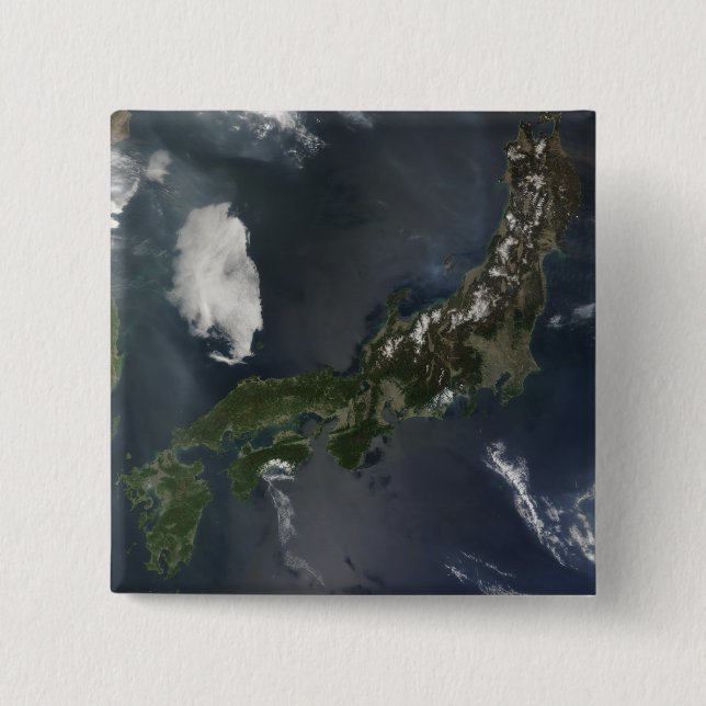 Macaron Carré 5 Cm L'île principale du Japon, Honshu (Devant)
