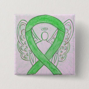 Macaron Carré 5 Cm Lime Green Angel Sensibilisation Ruban Art Lapin P