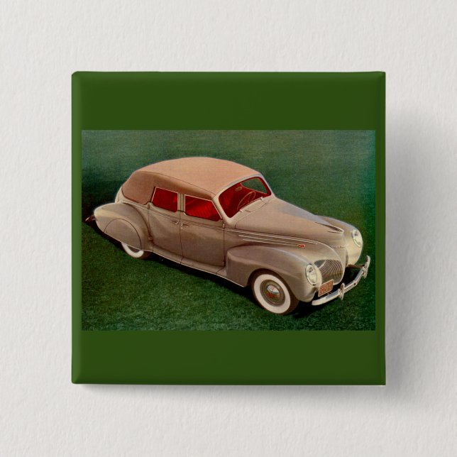 Macaron Carré 5 Cm Lincoln Zephyr 1939 (Devant)