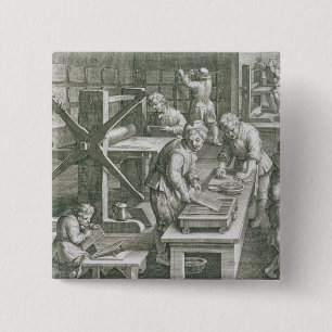 Macaron Carré 5 Cm L'invention de la gravure de cuivre, plaquent 20