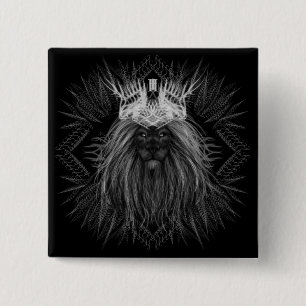 Macaron Carré 5 Cm Lion avec monogramme de couronne