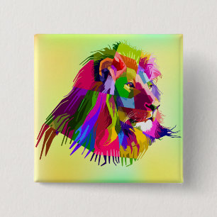 Macaron Carré 5 Cm Lion Head Prismatic Pop Art Design-62502
