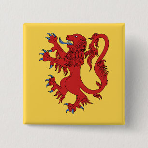 Macaron Carré 5 Cm Lion Rampant Gules