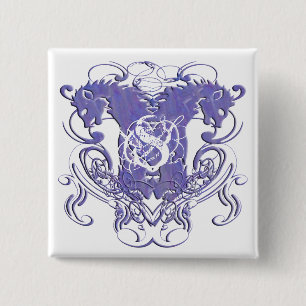 Macaron Carré 5 Cm Lion Rampant Renaissance Mariage