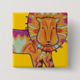 Macaron Carré 5 Cm Lion tribal