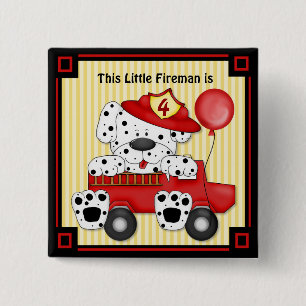 Macaron Carré 5 Cm Little Dalmation Fireman - Personnaliser
