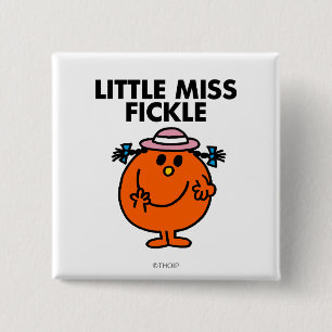 Macaron Carré 5 Cm Little Miss Fickle Lettres noires