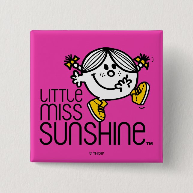 Macaron Carré 5 Cm Little Miss Sunshine Marcher Sur Le Nom Graphique (Devant)