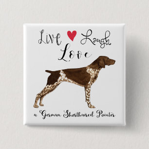 Macaron Carré 5 Cm Live Laugh Love a German Shorthborne Pointer